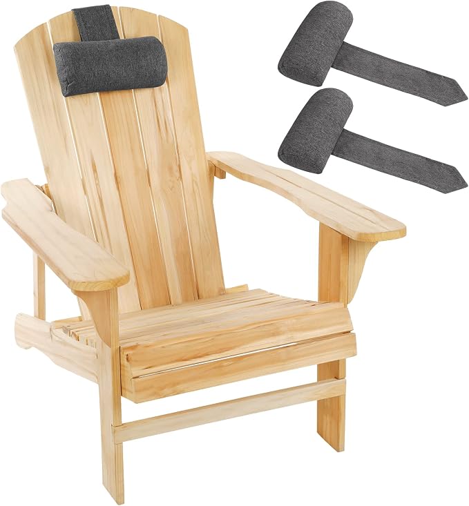Marsui 2 Pcs Chaise Lounge Headrest Pillow Beach Chair Pillow for Adult Outdoor All Weather Patio Swim Pool Sunbathing Recliner Neck Rest Cushion Supplies with Non Slip Weighted Tail(Dark Grey)