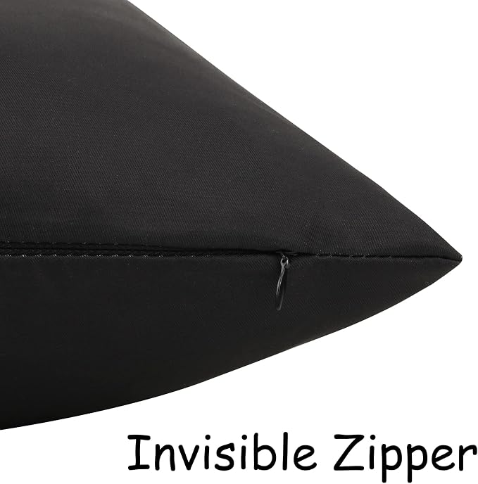 Merrycolor Pack of 2 Black and White Outdoor Waterproof Pillow Covers Relax Decorative Throw Pillow Covers Outdoor Pillows Covers for Patio Furniture Tent Balcony Couch Sofa （Relax 20x20 Inch