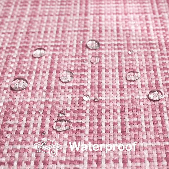 Kevin Textile Outdoor Waterproof 14"x36" Lumbar Pillow Cover 1 Pack, Pink | Water Resistant, Faux Linen Yarn-dyed, Woven Texture Throw Pillow Covers for Tent Patio Garden Couch Sofa