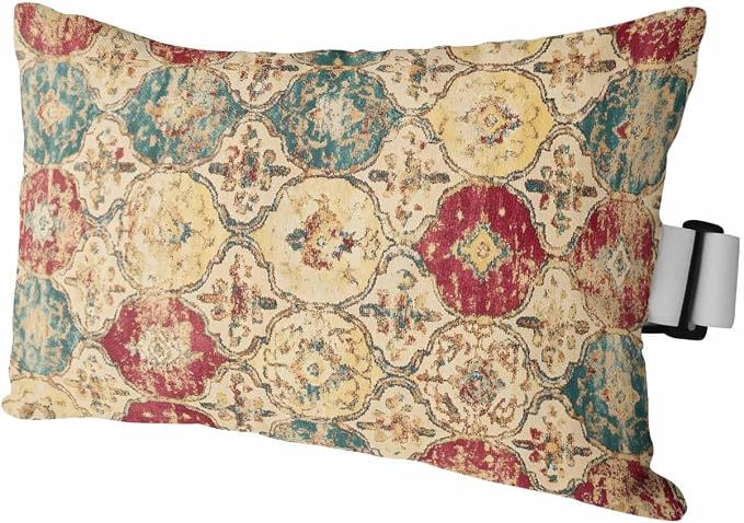 Pack of 2 Outdoor Lumbar Cushions with Inserts, Vintage Morocco Country Ethno Art Texture Waterproof Fluffy Fade Body Pillows, Patio Furniture Pillow for Home Balcony Garden Decor 12x20IN