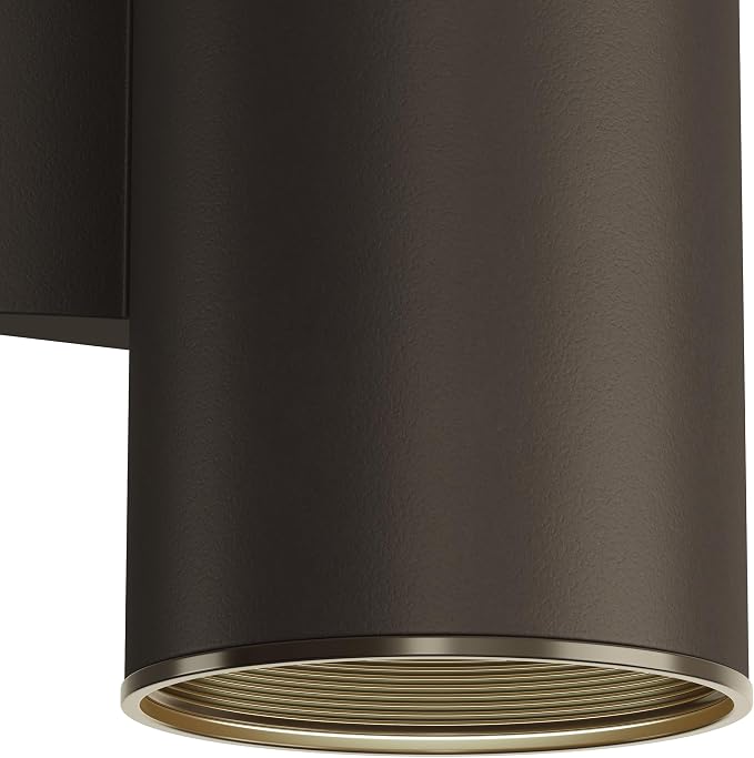 Kichler Cylinders 12" 2-Light Outdoor Cylinder Wall Sconce in Architectural Bronze, (12" H x 4.75" W), 9244AZ