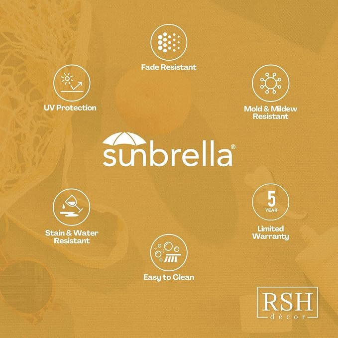 RSH DECOR Sunbrella Lumbar & Square Pillows Set of 4 | 20" x 12" & 17" x 17" | Water & Fade-Resistant Performance Fabric | Outdoor Throw Pillows | Made in USA (Canvas Rust Burnt Orange)