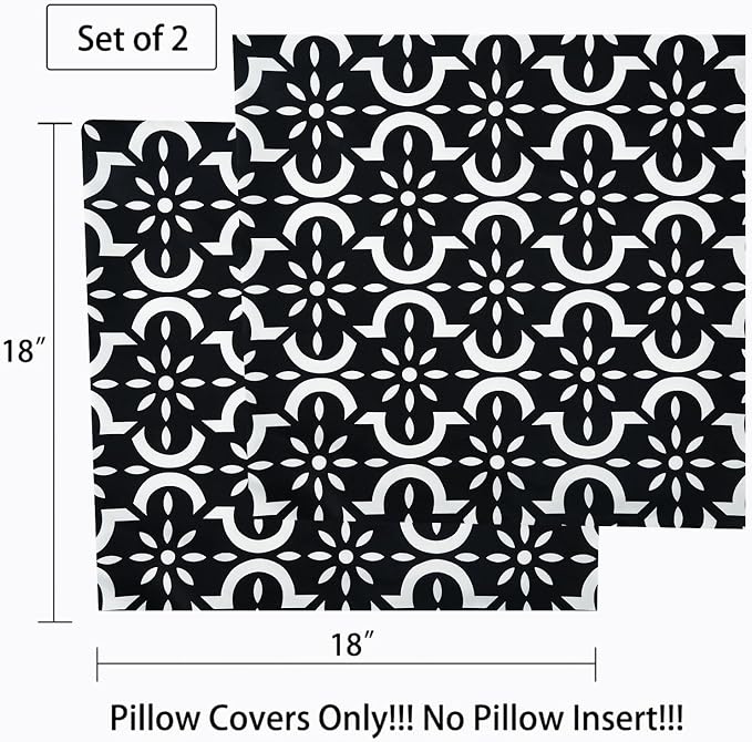 Adaband Outdoor Waterproof Throw Pillow Cover 20 * 20 Inch Boho Floral Printed Outdoor Pillow Covers Set to 2 for Patio Garden Porch