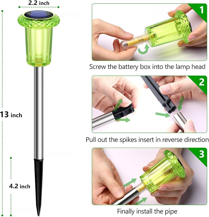 Halloween Solar Lights Outdoor 10 Pack LED Green Halloween Decor | Pathway Lights Waterproof Halloween Decorations Outdoor for Yard Garden Walkway Outside Driveway, Auto On/Off, Spike Pattern