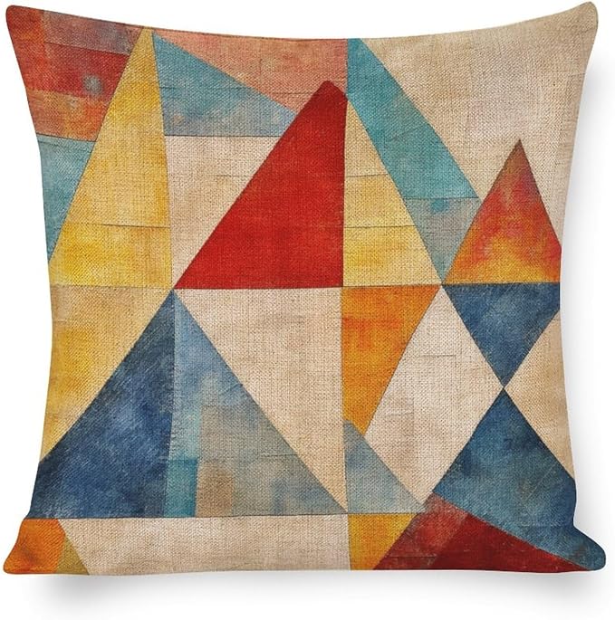 Cushion Case Colorful Fun Aesthetic Mid Century Modern Gomestry Zippered Pillow Cover Mid-Century Modern Style Outdoor Pillows Covers 18"x18" Pillows for Couch Sofa Patio Furniture Home Decor