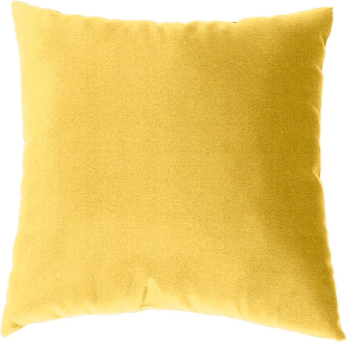 Cushion Source 17" x 17" Sunbrella Throw Pillow, Indoor/Outdoor Decorative Pillow, Fade and Water Resistant, Sunbrella Buttercup