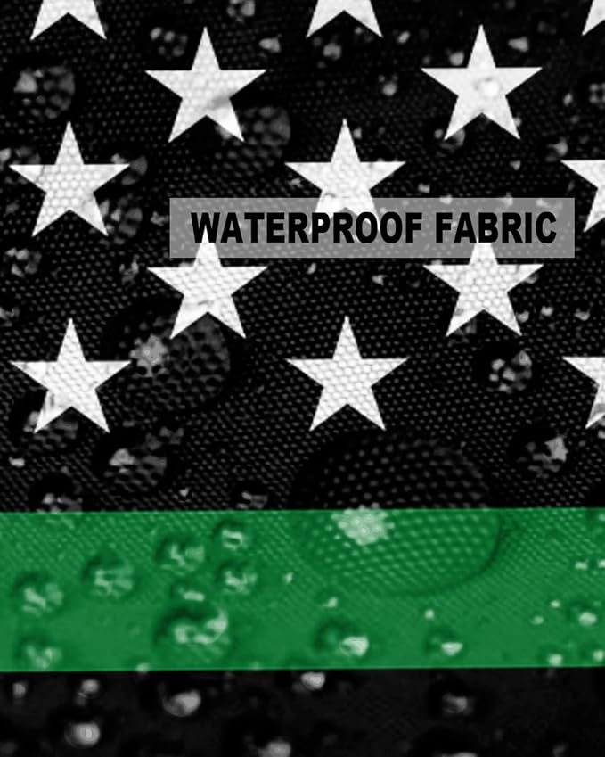 Outdoor Waterproof Pillow Covers Set of 2, Thin Green Line Flag Border Patrol, Park Ranger and Conservation Officer Patio Throw Pillow Covers, Decorative Cushion Case for Sofa Furniture, 24x24 Inch