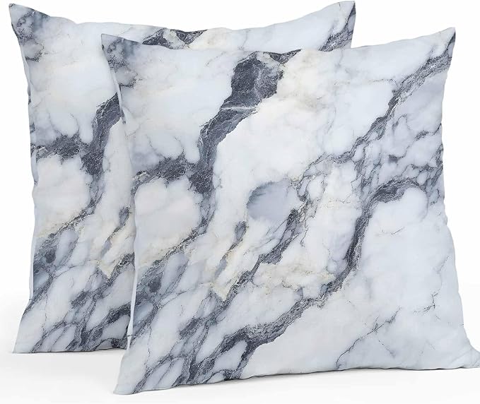 Abstract Marble Outdoor Pillow Covers 18x18 Inch Throw Pillow Covers Set of 2 Waterproof Decorative Pillow Cases Modern Ink Painted Aesthetics Luxury Cushion Covers for Patio Furniture Garden Couch
