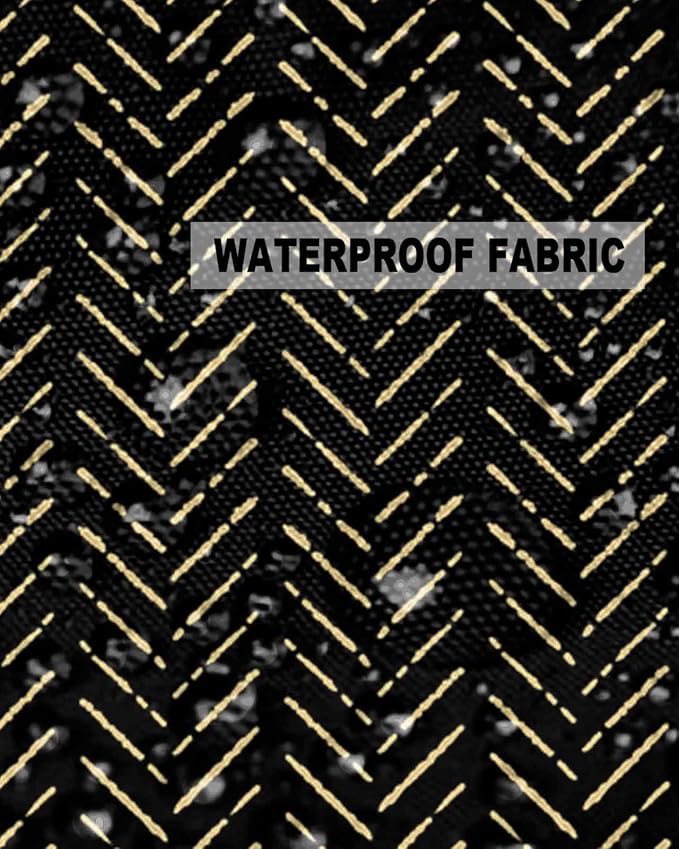 Black Gold Striped Outdoor Pillow Covers Waterproof,All Weather Cushion Case Set of 2 Decorative Pillowcases for Sofa Couch Bed Decor Patio Furniture 20"x20" Boho Minimalist Geometric Bohemia
