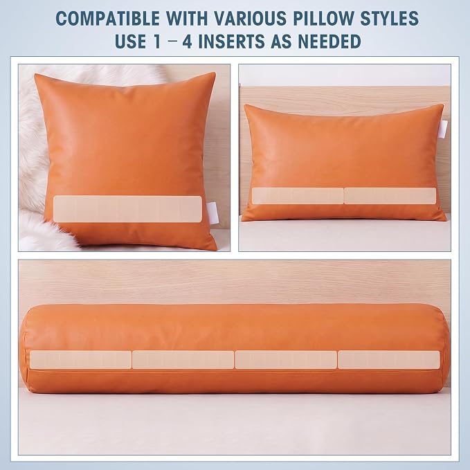 Novabright 4 Pcs Weighted Inserts Strip for Outdoor Pillows Wind Resistant Hidden Weighted Inserts Keep Pillows from Blowing Away Easy to Install Remove for Patio Deck Yacht Balcony Rooftop 17" x 3"