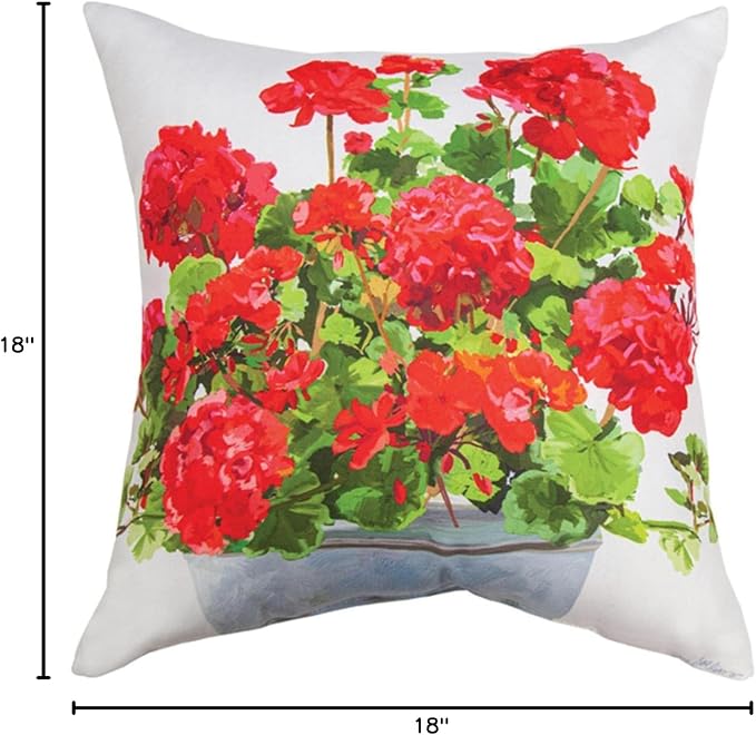 Geraniums Blended Yarn Climaweave Pillow with Multi Finish SLFGER