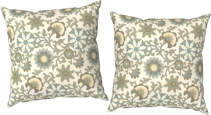 Outdoor Throw Pillow Covers 18x18 Inch, Decorative Pillow Covers for Patio Furniture, Floral Symphony Modern Cushion Cases for Garden Couch Home Sofa, Pack of 2