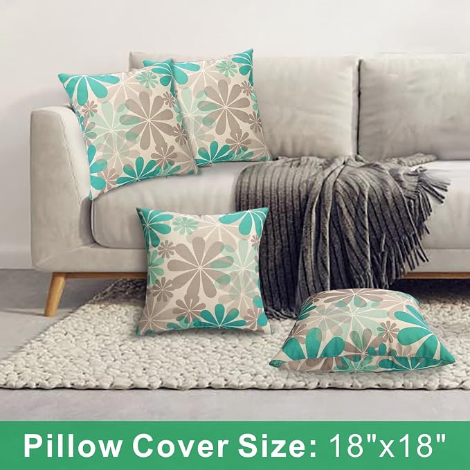 JMGBird Outdoor Pillows Pack of 2 Water-Repellent Throw Pillows with Insert 18×18 Inch Decorative Pillows for Home Furniture Patio Coach Sofa