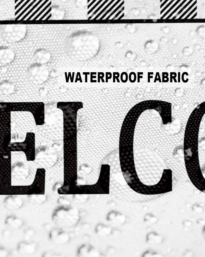 Outdoor Waterproof Pillow Covers for Patio Furniture Black Buffalo Check Plaid Decorative Throw Pillow Cover Welcome Pillowcases Set of 2 Cushion Case for Sofa Couch Chair Home Decor 26x26 inch