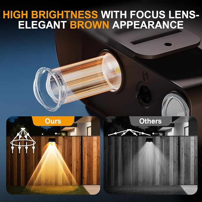 Long Lasting Solar Fence Lights Outdoor,3000/4000/6000K,Deck Lights Waterproof,Perfect for Winter and Rainy Days,Dusk to Dawn High Brightness Solar Lighting for Wall,Step,Yard,Patio,Backyard(12 Pack)
