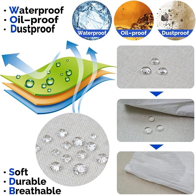 Front Porch Decor Cream Outdoor Lumbar Pillow Covers Waterproof 12x20 | Set of 2, No Inserts, Weather Resistant, Patio Furniture, Minimalist Neutral Home Decor, This Is Our Happy Place Sign