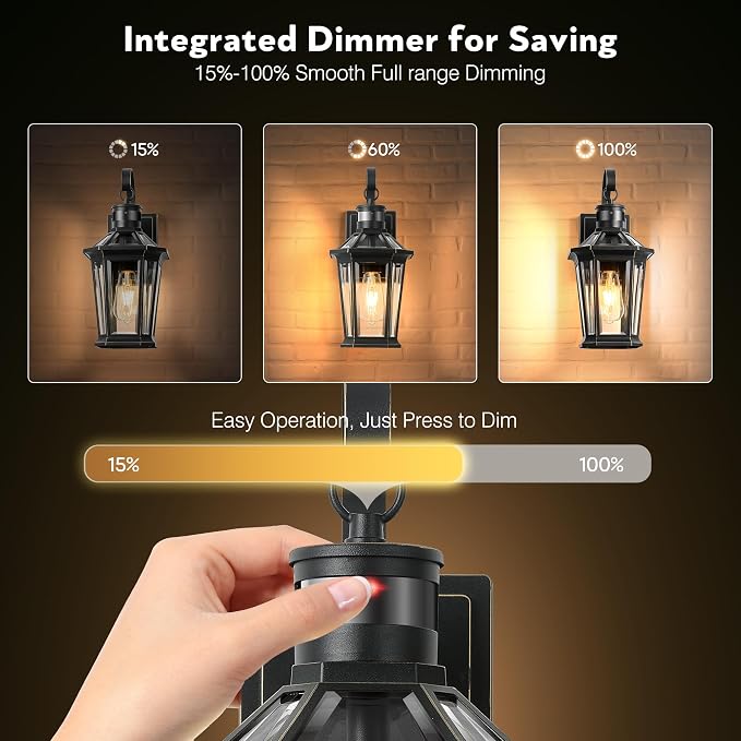 VIANIS Motion Sensor Outdoor Wall Lights, Dusk to Dawn Exterior Light Fixture Wall Mount for House Front Porch Light, Black Anti-Rust Aluminium Modern Outdoor Wall Sconce Lantern for Garage 2 Pack