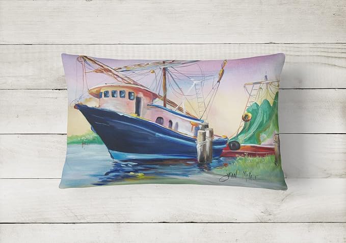 Caroline's Treasures JMK1078PW1216 Shrimper Southern Star Canvas Fabric Decorative Pillow Machine Washable, Indoor Outdoor Decorative Pillow for Couch, Bed or Patio, 12HX16W