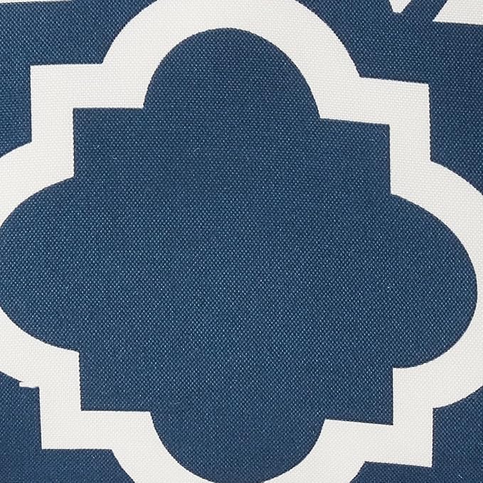 Pillow Perfect Trellis Indoor/Outdoor Throw Pillows, 2 Count, Lumbar - 11.5 x 18.5, Blue Carmody Navy
