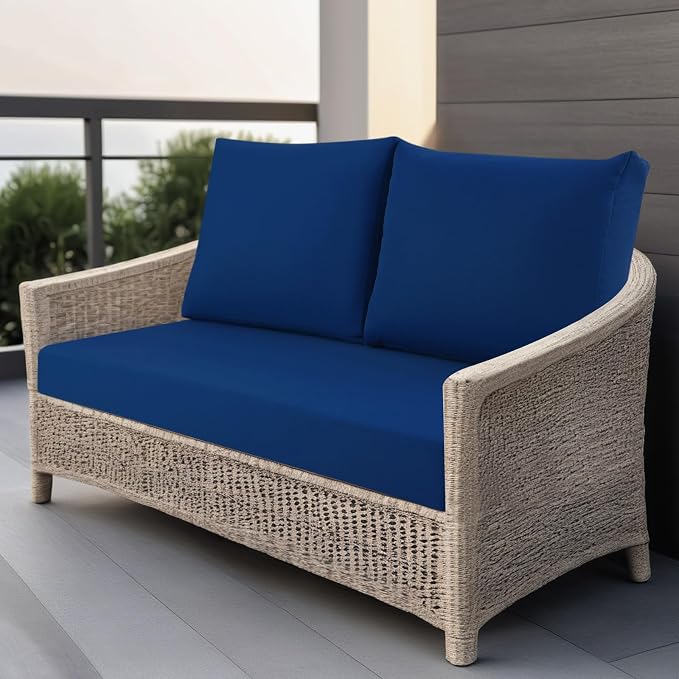 Outdoor Loveseat Cushions for Patio Furniture, Waterproof Couch Hampton Bay Deep Seat Cushion Replacement Set 48" x 26", Patio Love Seat Sofa Cushions for Garden Chair