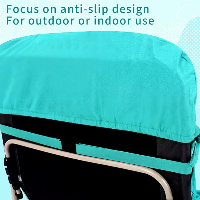 Tudomro Outdoor Chaise Lounge Cushion 66x21x4'' Waterproof & Fade-Resistant Patio Pool Chaise Lounge Cushion Headrest Pillow Tie Replacement Rocking High Back Chair(Turquoise,Set of 2)