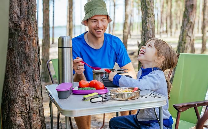 Nice C Card Small Table, Adjustable Height Folding Table, Picnic, Camping, Outdoor, Portable Lightweight Aluminum, with Carry Handle for Beach, Indoor, Office (Large)