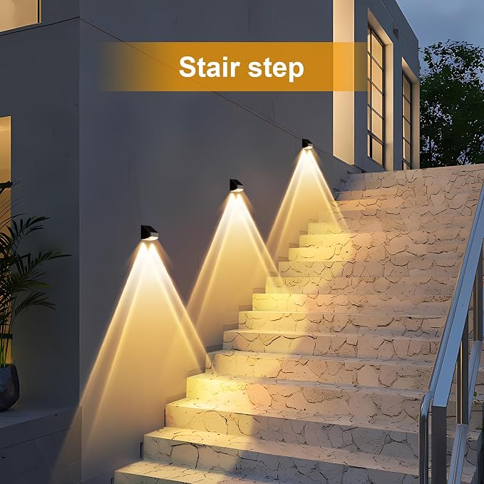 Super Long Lasting Solar Fence Lights Outdoor,Deck Lights Waterproof,Perfect for Winter and Rainy Days,Dusk to Dawn High Brightness Solar Lighting for Wall,Stair,Yard,Patio,Backyard(18 Pack,Brown)