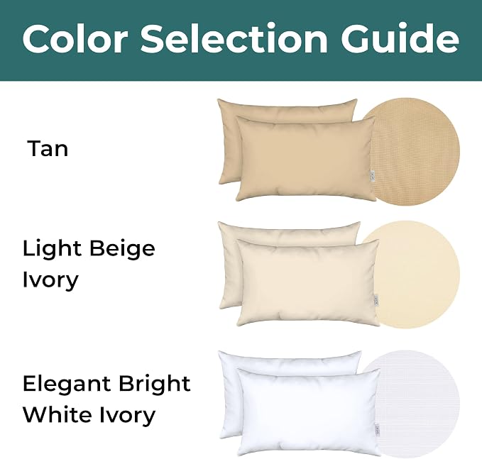 RSH DECOR: Tufted U-Shapes & Lumbars 2 of Each | 19” x 19” & 20" x 12" | Water-Resistant Spun Fabric | Outdoor Wicker Cushions & Support Pillows for Patio Furniture | Goldenrod Tan