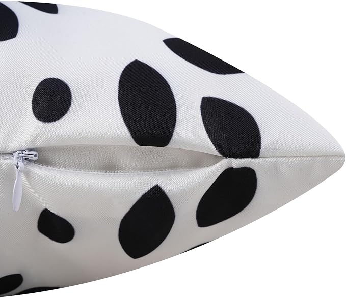 Merrycolor Set of 2 Outdoor Waterproof Throw Pillow Covers 20 * 20Inch Black and White Pillow Covers Floral Decorative Square Pillowcases Farmhouse Boho Outdoor Pillows for Patio Furniture