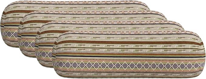 RSH DECOR: Sunbrella Neck Roll Pillows Set of 4 | 24” x 8” | Outdoor Bolster for Patio, Deck, Porch, or Poolside Chairs | Fade & Water-Resistant | Made in USA (Chimayo Dew)