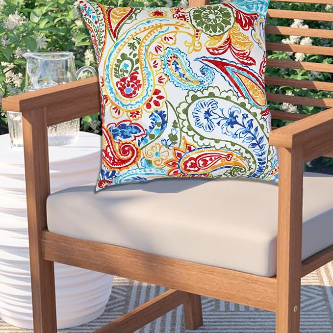 FUNHOME Outdoor Throw Pillows 18x18 inch,Decorative Throw Pillow with Insert Set of 2,Water Resistant Pillow for Patio Furniture Sofa Couch Chair(Phoenix)