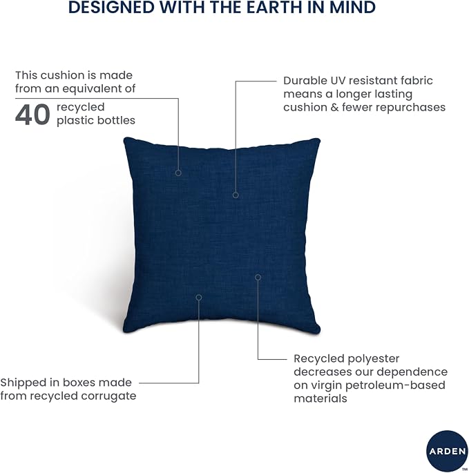Arden Outdoor Toss Pillow, 16x16, Neutral Damask | Indoor/Outdoor Décor, Rain-Proof, Fade Resistant, Mold and Mildew Resistant
