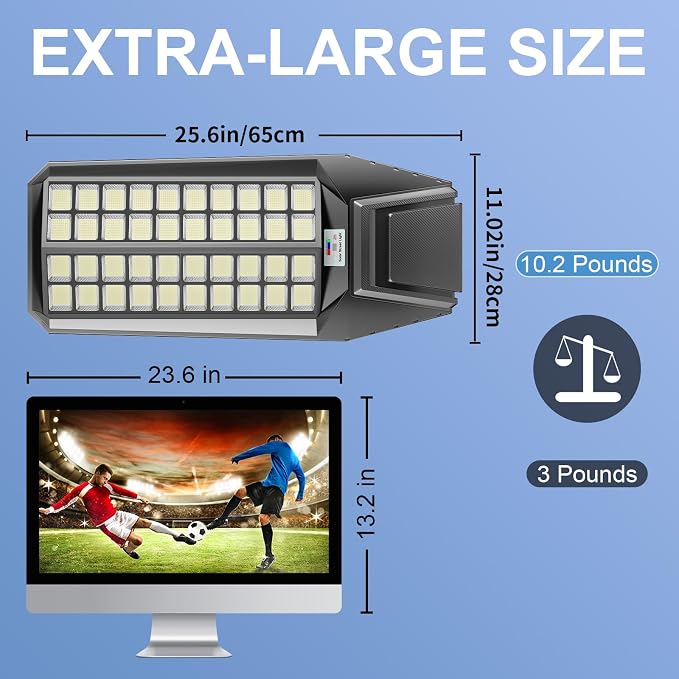 Solar Street Lights Outdoor Waterproof - Large 10000W Commercial Outdoor Solar Light Dusk to Down with Motion Sensor Remote Control LED Parking Lot Flood Lights for Yard Garden Walkway