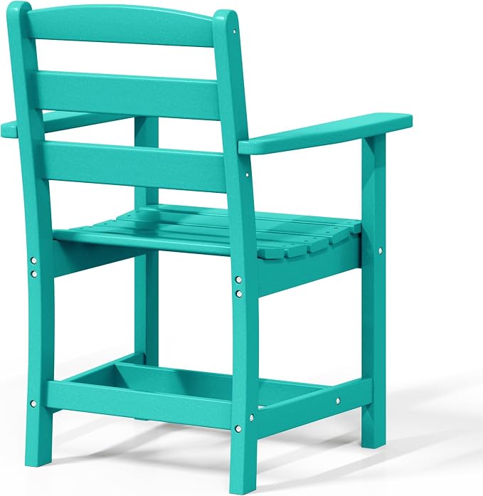 WestinTrends Ashore Outdoor HDPE Patio Classic Dining Arm Chair, Turquoise