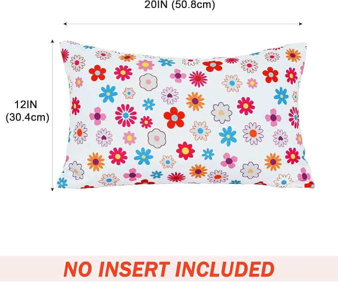 Eternal Beauty 20" x 12" Set of 2 Outdoor Pillow Covers Decorative Pillow Covers for Fall Couch Pillows (Multicolored Flower, 20" x 12" (Pack of 2))