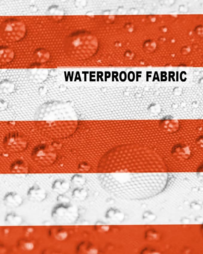 Outdoor Waterproof Pillow Covers for Patio Furniture Orange and White Stripes Decorative Throw Pillow Cover Solid Striped Pillowcases Set of 2 Cushion Case for Sofa Couch Chair 20 x 20 in