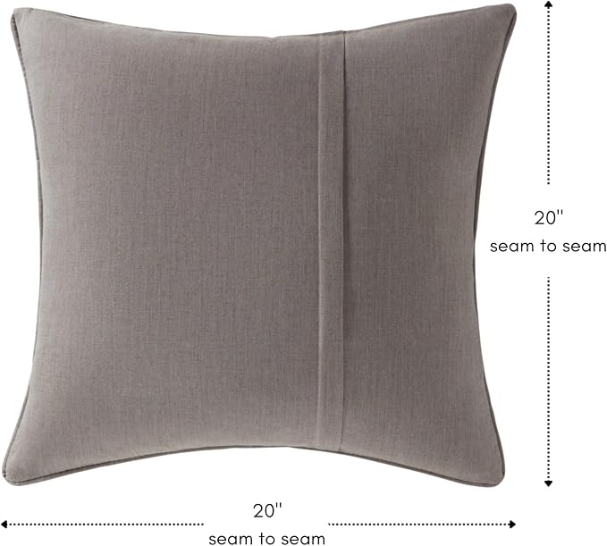 Greendale Home Fashions Sunbrella 20'' Square Outdoor Throw Pillow with Removable Cover (Set of 2), Cast Shale