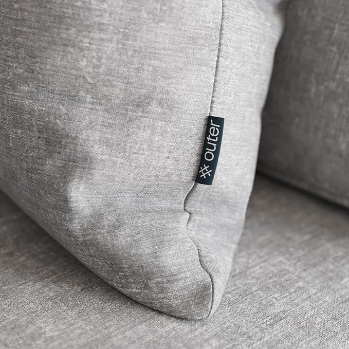 Outer Outdoor Throw Pillow with OuterWeave Performance Fabric, Decorative Outdoor Pillow for Patio & Outdoor Furniture, Includes Machine Washable Pillow Cover and Insert - Pacific Fog Gray, 18"x18"