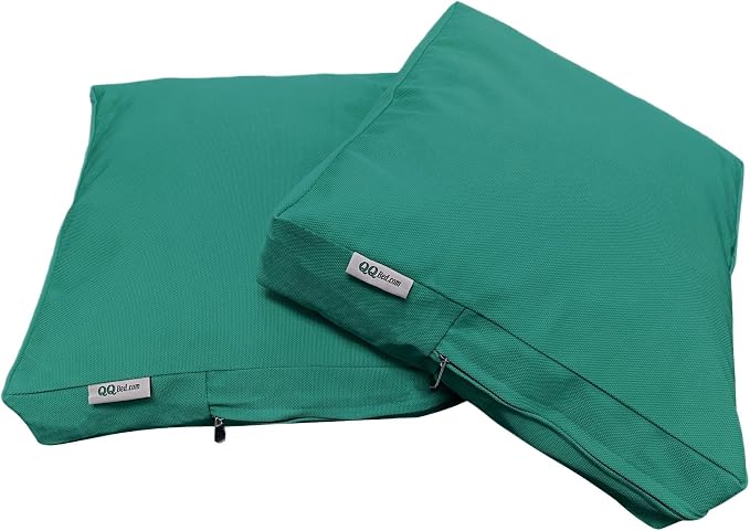 2 Pack 20X18 Inch Outdoor Back Cushion Memory Foam Pillows with Waterproof Internal Cover for Patio Furniture, Sofa, Loveseat, Deep Seat Chair - Peacock Color