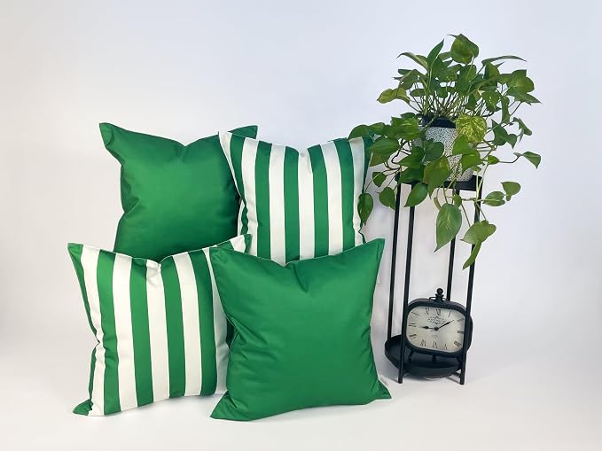 Pack of 2 Outdoor 20''x20'' Waterproof Green Throw Pillow Covers Decorative Square Patio Pillows for Patio Furniture (Amazon)