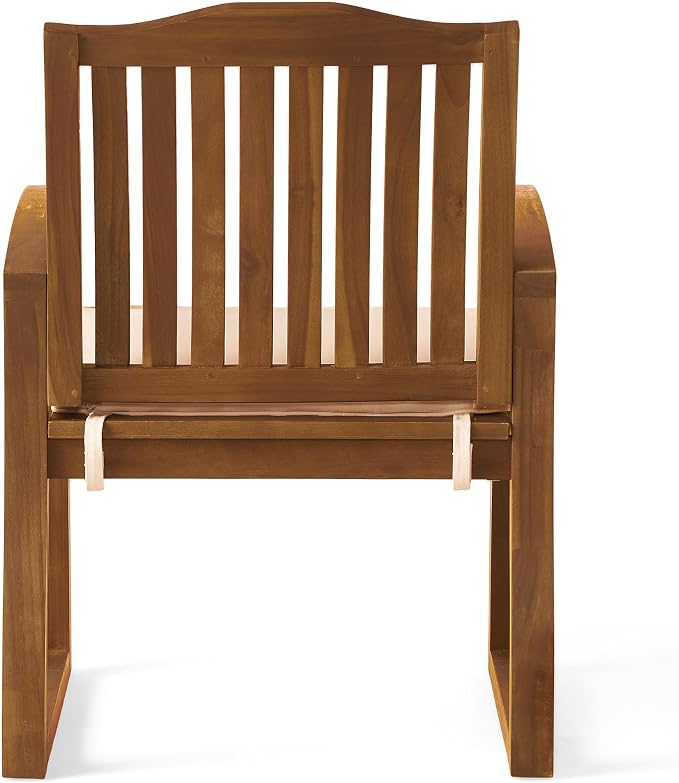 Christopher Knight Home Unta Acacia Wood Outdoor Dining Set for 6, Slatted Design Patio Dining Table Set for 6, Extendable Dining Table for Outdoor Gathering, Dining Chairs with Cushions, Teak