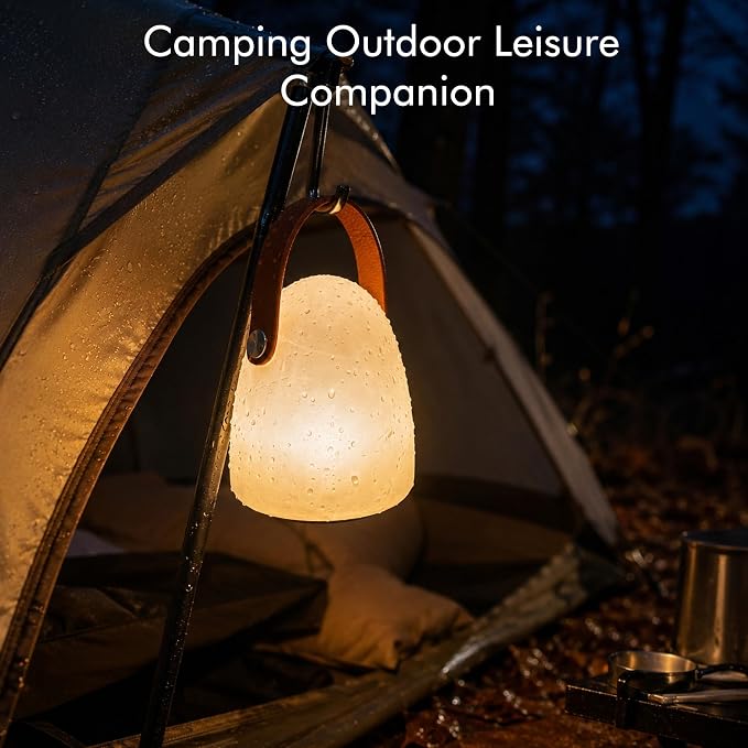 Set of 2 IP65 Waterproof Outdoor Rechargeable Table Lamps for Patio | RGBW Cordless Light, Cute Dimmable Ambient Portable Lantern for Garden, Camping, Balcony, Indoor Decor