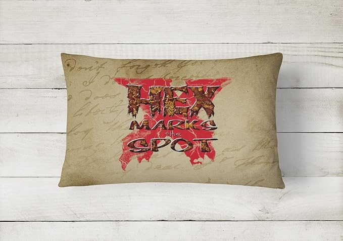 Caroline's Treasures SB3006PW1216 Hex Marks The spot Halloween Canvas Fabric Decorative Pillow 100% Machine Washable Pillow, Indoor or Outdoor Decorative Throw Pillow for Couch, Bed or Patio