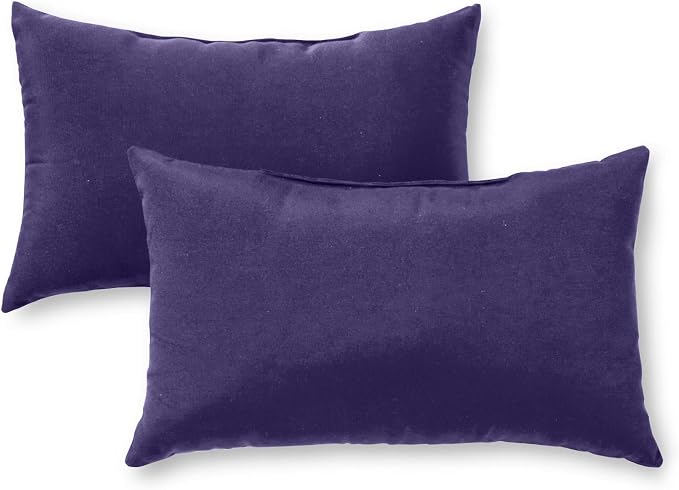 Greendale Home Fashions 2-Pack Outdoor 19x12 inch Rectangle Decorative Throw Pillow, Midnight