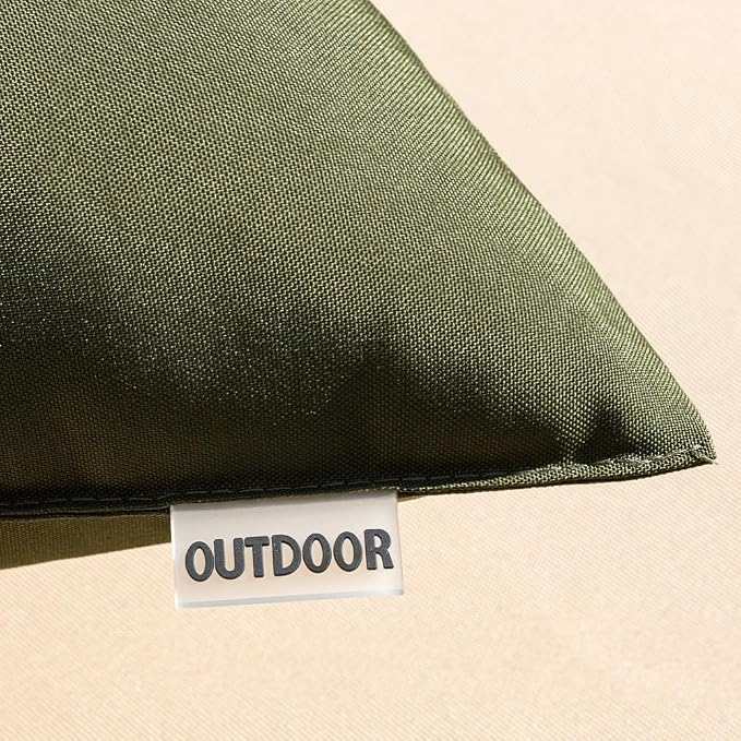 MIULEE Decorative Outdoor Waterproof Pillow Covers 16x16 Olive | Decorative Patio Furniture,Pack of 2,Accent Square Soild Throw Pillow Covers,Summer Garden Tent Couch Sofa
