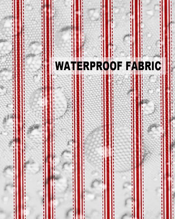 Outdoor Waterproof Throw Pillow Covers Set of 2 Red Stripes Pillowcases 18x18 Inches Red Beige Vertical Striped Patio Decorative Pillows Cushion Case Patio Pillows for Couch Bed Chair Garden