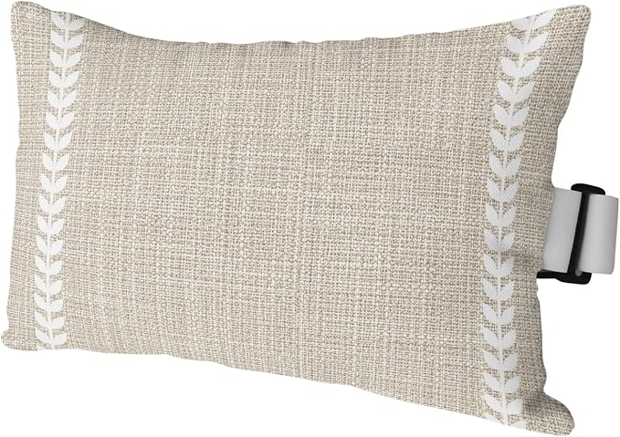 Modern Minimalist Outdoor Lumbar Pillow 12x20 Inch, Country Farmhouse Simple Stripes Art Beige Waterproof Throw Pillow Covers with Insert, Decorative Headrest Pillows for Office Car Travel