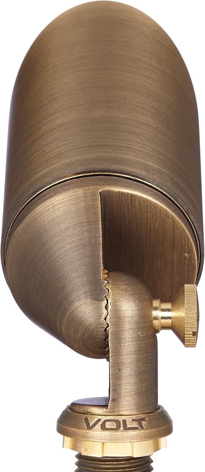VOLT 12V Top Dog Outdoor Spotlight (Bronze) & 5W 3000K MR16 LED Bulb | Solid Cast Brass Construction, 400 Lumens of Modern White Light, Ideal for Yard, Lawn, Garden, Trees & House