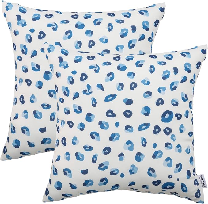 Outdoor Pillows 18"x18" Waterproof Decorative Pillows with Inserts | Set of 2 Fade Resistant Patio Throw Pillows for Garden Porch Couch and Patio Furniture