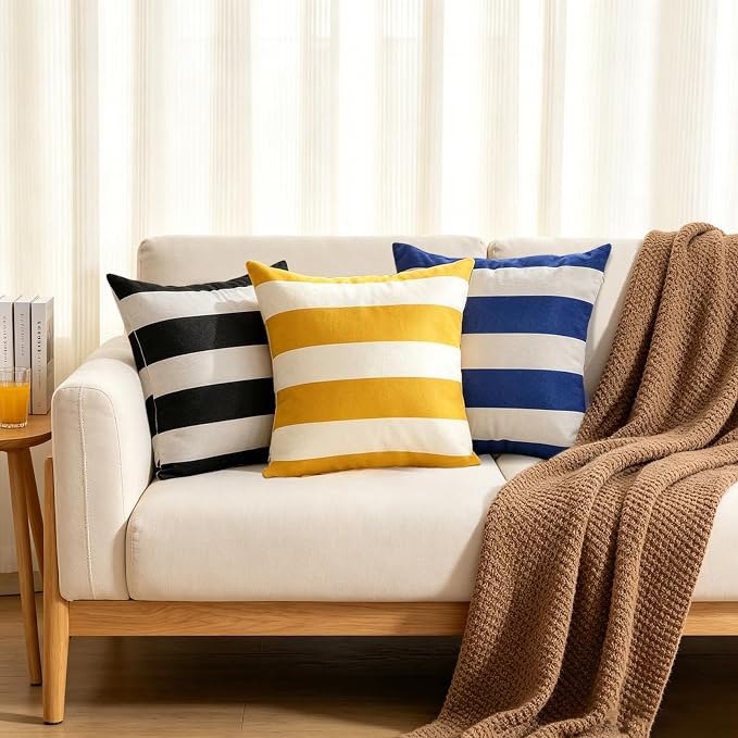 tiggell 2 Pack Outdoor Throw Pillows, Waterproof Throw Pillows with Inserts Decorative Square Pillows for Home Garden Patio Couch Balcony 18x18”